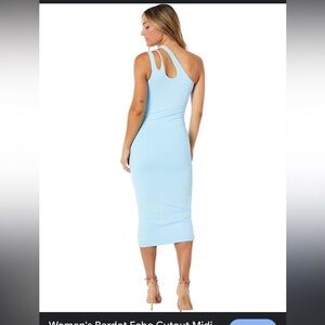Bardot echo cutout blue dress